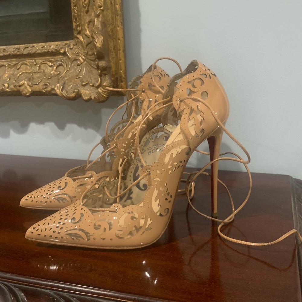 Louboutin Impera 120 Nude Pump 39.5